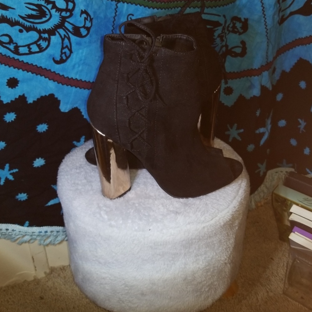 Rose gold heel booties